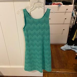 teal sleeveless dress